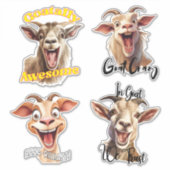 Das lustige, lachende Goat Pack Aufkleber (Vorderseite)