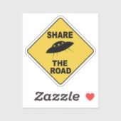 Das lustige UFO-Zeichen teilen Aufkleber (Blatt)