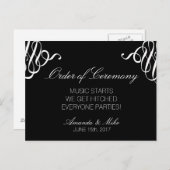 Das lustige und einfache Hochzeitsprogramm Postkarte (Vorne/Hinten)