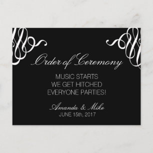 Das lustige und einfache Hochzeitsprogramm Postkarte