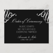 Das lustige und einfache Hochzeitsprogramm Postkarte (Vorderseite)