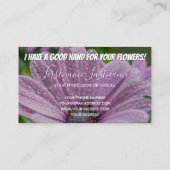 Das lustige, verwitterte Blume-Florist-Know-how br Visitenkarte (Rückseite)