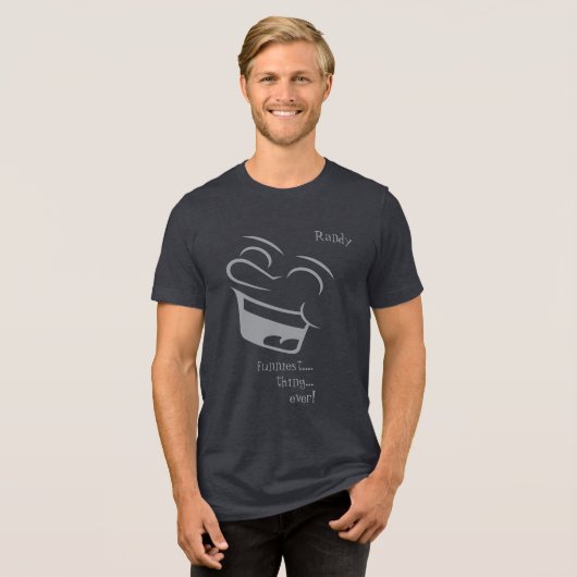 "Das lustigste... Ding... jemals!" Personalisierba Tri-Blend Shirt (Vorderseite voll)