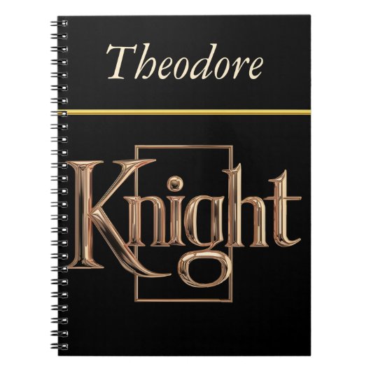 Das luxuriöse Emblem des Noble Knight Notizblock (Vorderseite)