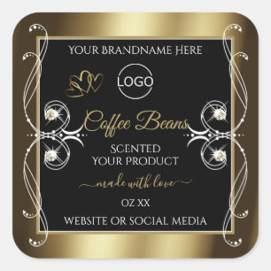 Das luxuriöse Logo für Juwelen mit dem Black and G Quadratischer Aufkleber
