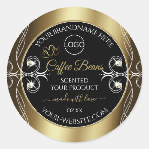 Das luxuriöse Logo für Juwelen mit dem Black and G Runder Aufkleber