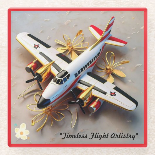 "Das Luxusflugzeug" Glasuntersetzer (Vorderseite)