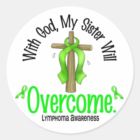 Das Lymphom mit Gott wird meine Schwester überwind Runder Aufkleber (Vorderseite)