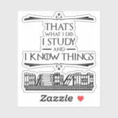 Das mache ich - ich studiere und ich kenne Dinge Aufkleber (Blatt)