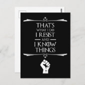 Das mache ich - ich widerstehe und ich kenne Dinge Postkarte (Vorne/Hinten)