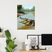 Das mächtige Krokodil im Fluss Poster (Heimbüro)
