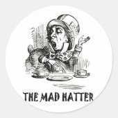 DAS MAD HATTER RUNDER AUFKLEBER (Vorderseite)