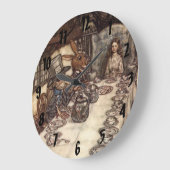 Das Mad Hatter Tea Party Arthur Rackham Wall Clock Große Wanduhr (Winkel)