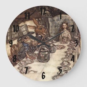 Das Mad Hatter Tea Party Arthur Rackham Wall Clock Große Wanduhr
