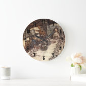 Das Mad Hatter Tea Party Arthur Rackham Wall Clock Große Wanduhr (Zuhause)