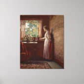 Das Mädchen am Fenster Leinwanddruck (Vorderseite)