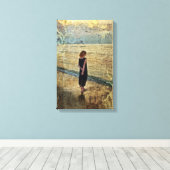 Das Mädchen am Strand Leinwanddruck (Insitu (Holzboden))