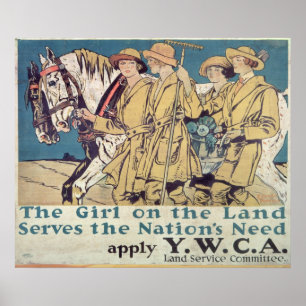 Das Mädchen auf dem Land dient der Nation Poster