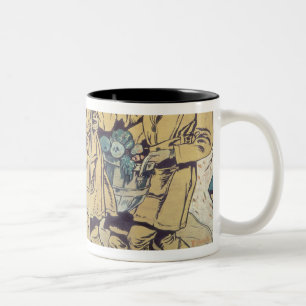 Das Mädchen auf dem Land entspricht den Bedarf de Zweifarbige Tasse