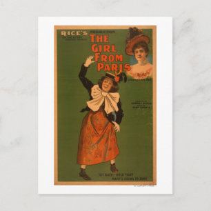 "Das Mädchen aus Paris" Theater-Musical-Plakat Postkarte
