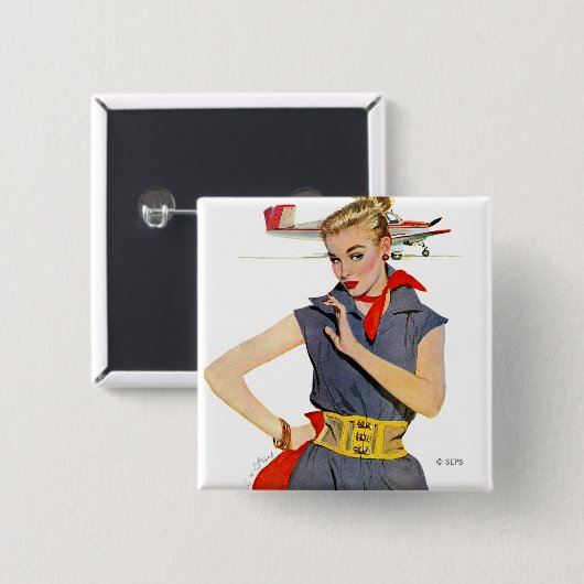 Das Mädchen, das Flugzeuge gestohlen hat Button (Vorne & Hinten)