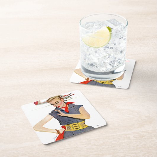 Das Mädchen, das Flugzeuge gestohlen hat Rechteckiger Pappuntersetzer (Vor Ort)