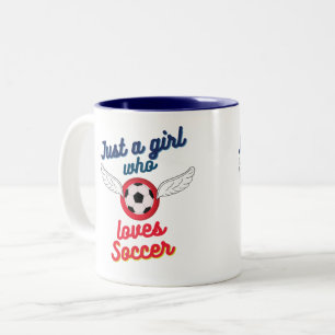 Das Mädchen, das Fußball Lieben Zweifarbige Tasse