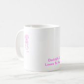 Das Mädchen des rosa Hundeohr-unten Vatis Kaffeetasse (Vorderseite Links)