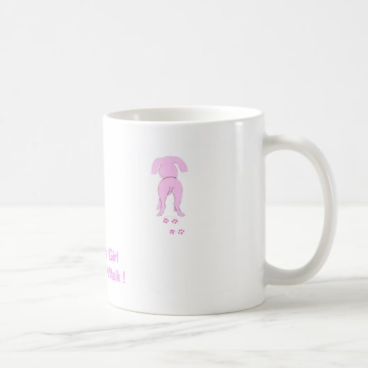 Das Mädchen des rosa Hundeohr-unten Vatis Kaffeetasse (Rechts)