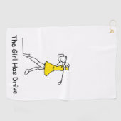 Das Mädchen hat Autofahren, Golfhandtuch (Horizontal)