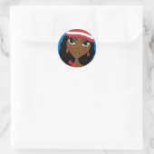 Das Mädchen im Hutsticker Runder Aufkleber (Tasche)