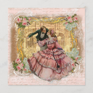 Das Mädchen im rosa gerüschten Kleid Einladung