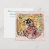 Das Mädchen im rosa Ruffeldkleid Einladung (Vorne/Hinten)