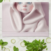 „Das Mädchen im Zaubermantel“ Geschirrtuch (Gefaltet)