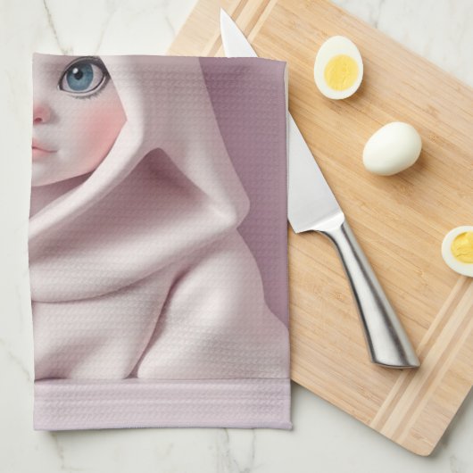 „Das Mädchen im Zaubermantel“ Geschirrtuch (Viertel Falte)