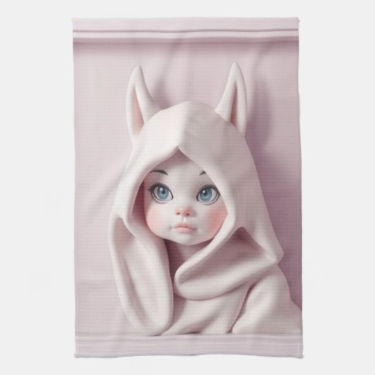 „Das Mädchen im Zaubermantel“ Geschirrtuch (Vertikal)