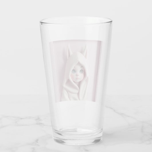 „Das Mädchen im Zaubermantel“ Glas (Rückseite)