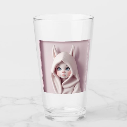 „Das Mädchen im Zaubermantel“ Glas (Vorderseite)