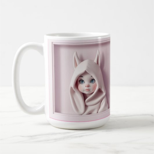 „Das Mädchen im Zaubermantel“ Kaffeetasse (Links)