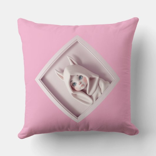 „Das Mädchen im Zaubermantel“ Kissen (Rückseite)