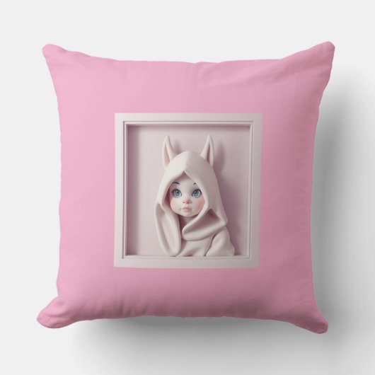 „Das Mädchen im Zaubermantel“ Kissen (Vorderseite)