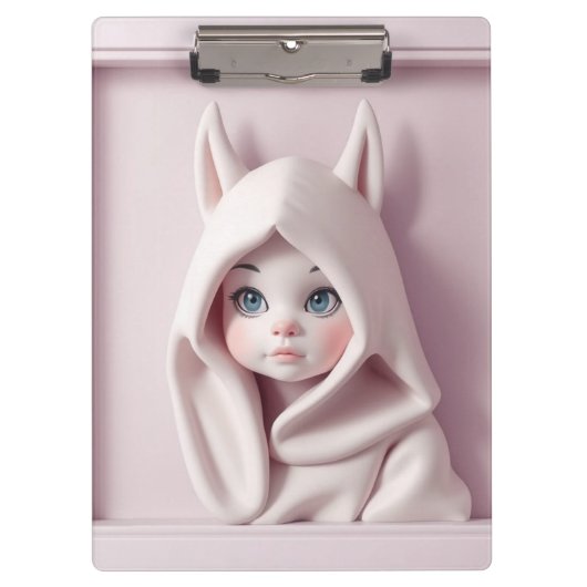 „Das Mädchen im Zaubermantel“ Klemmbrett (Vorderseite)