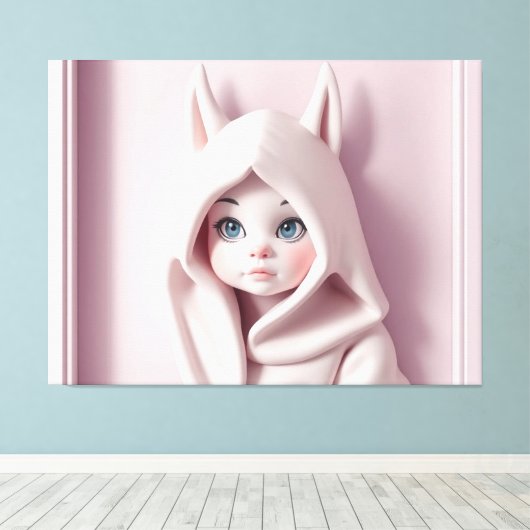 „Das Mädchen im Zaubermantel“ Leinwanddruck (Insitu (Holzboden))