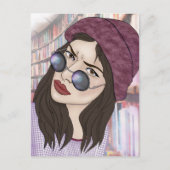 Das Mädchen in der Bibliothek Postkarte (Vorderseite)
