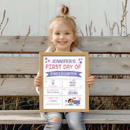 Das Mädchen ist Lila und rosa wieder in der Schule Poster