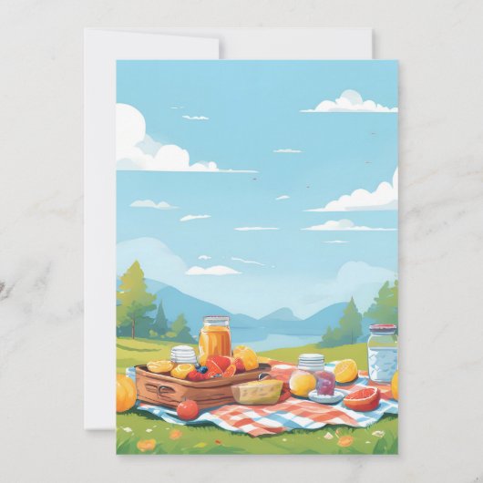 Das Mädchen Liebe Bug Picnic Polka Dot 1. Geburtst Einladung (Rückseite)