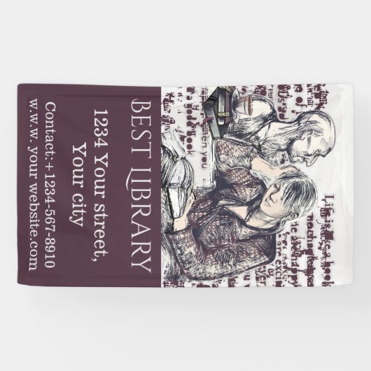 Das Mädchen liest ein Buch Banner (Horizontal)