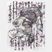 Das Mädchen liest ein Buch Fleecedecke (Vorderseite)