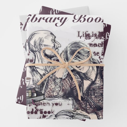 Das Mädchen liest ein Buch Geschenkpapier Set (Beispiel)