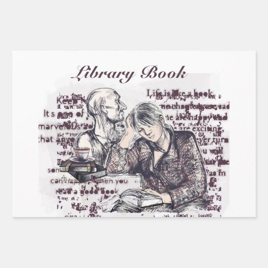 Das Mädchen liest ein Buch Geschenkpapier Set (Vorderseite)